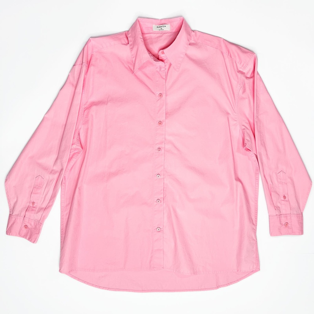 Aritzia Babaton Oversized Essential Classic Button Down Collared Pink Shirt XS